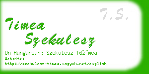 timea szekulesz business card